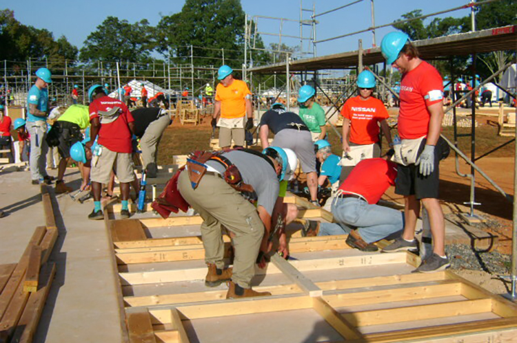 Nissan employees from around the country helped build 27 new homes as part of the Carter Work Project in Charlotte, North Carolina, earlier this year.